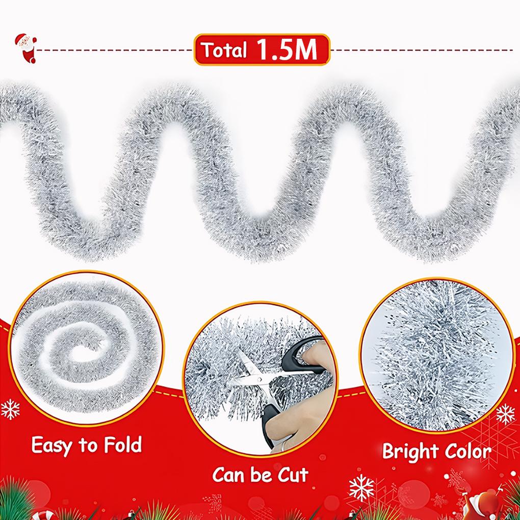 Julgirland Dekoration, Konstgjord Tallgirland Dekor för Utomhus Inomhus Grön Grönska Öppna Spisar Högtidsfest Dekor 15m