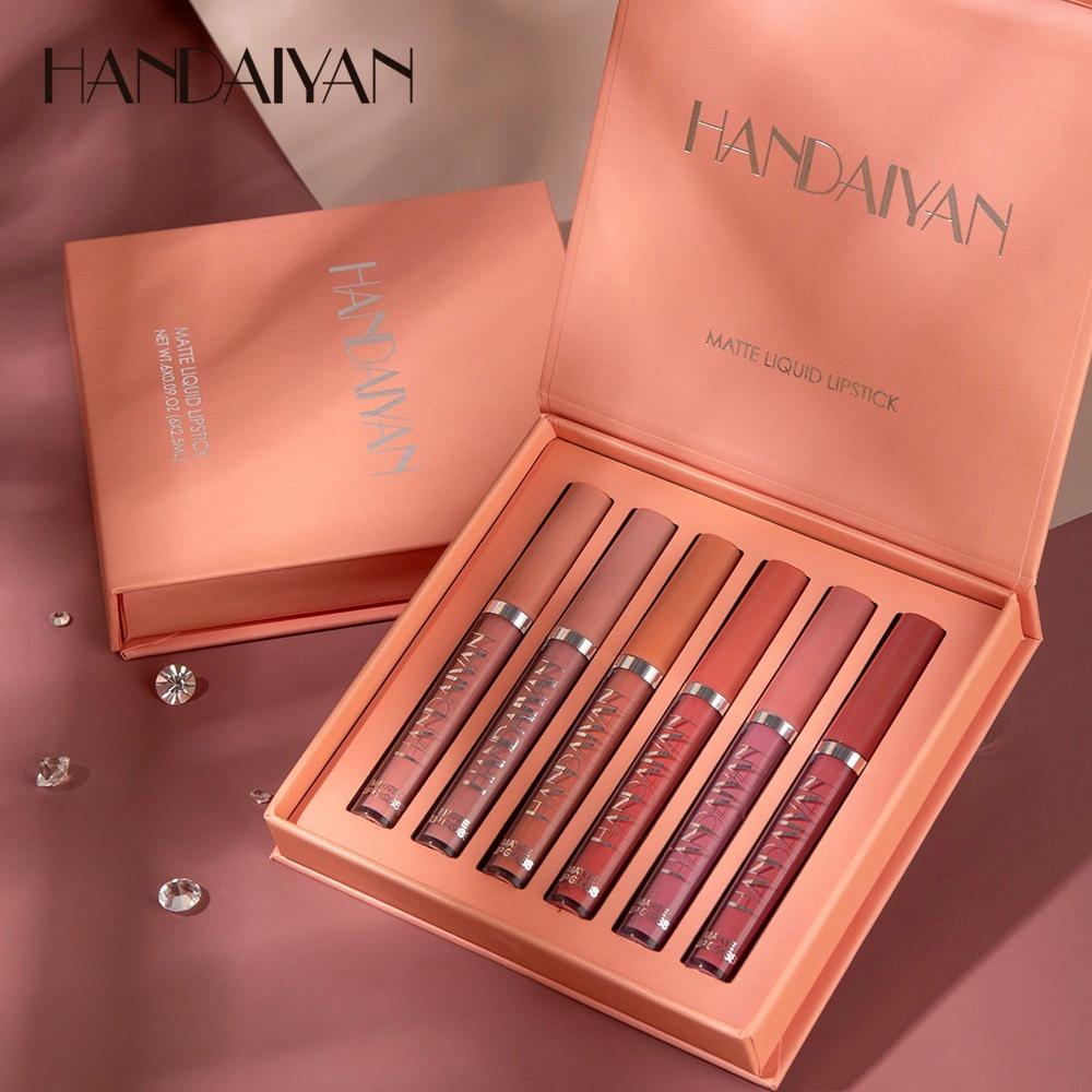 6pcs/Set Sexy Velvet Matte Liquid Lipstick Waterproof Long Lasting Nude Lip Gloss Kit Makeup Gift