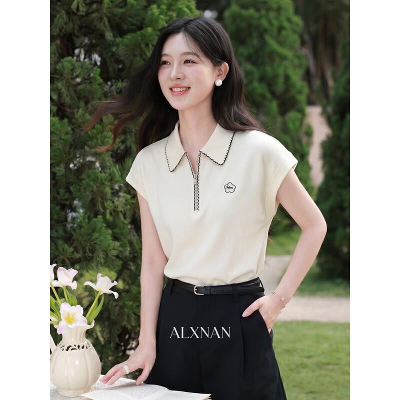 Women s Light Apricot Short Sleeve Knit T-Shirt L
