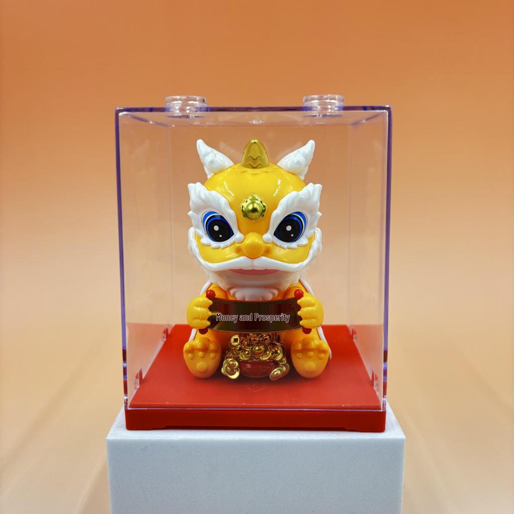 Solar Lion Car Ornament: Wealth-Attracting Chinese Style Decoration & Gift