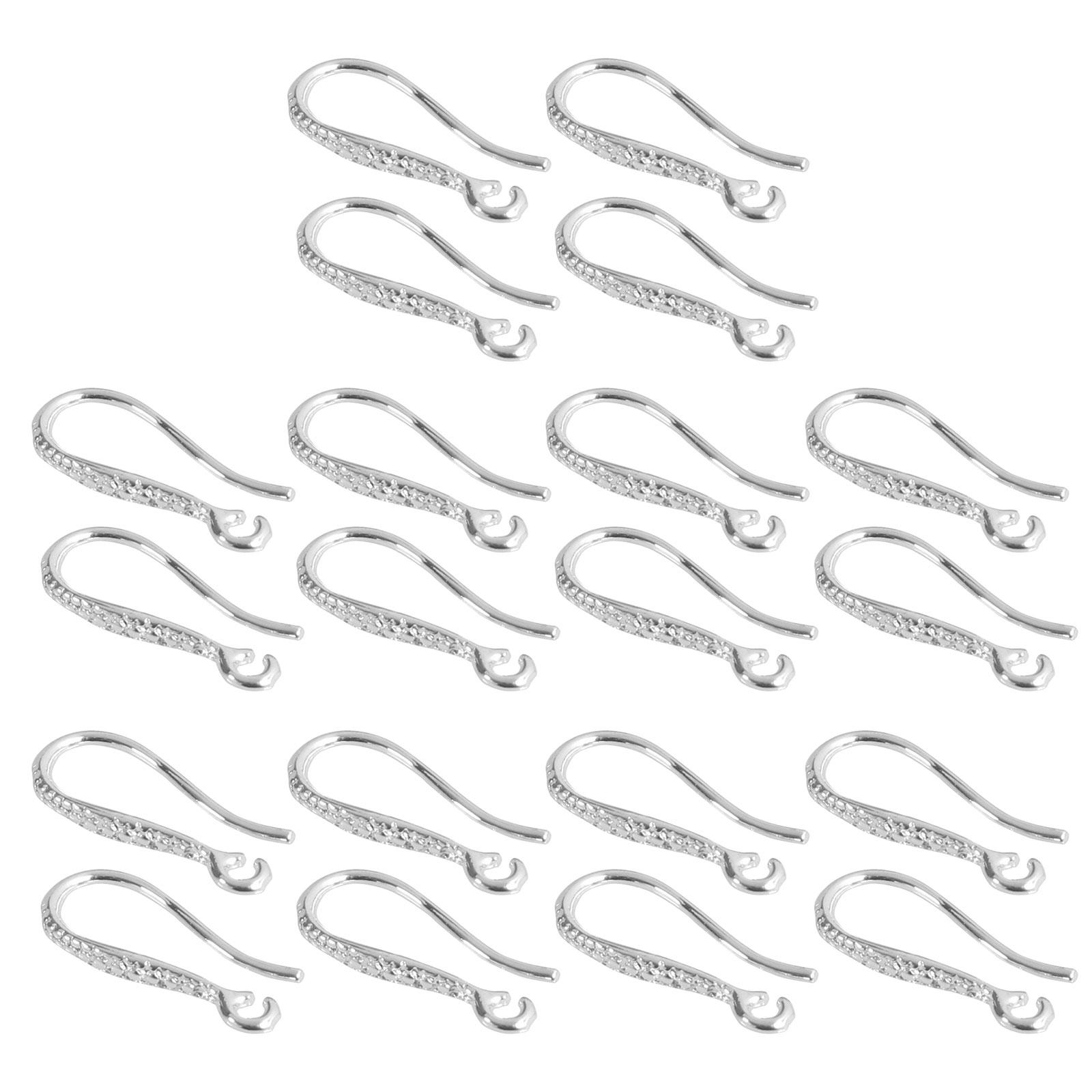 

Набор из 20 медных крючков для серег, полуфабрикаты, крючки для ушей с открытой петлей для мастеров, DIY, универсальные материалы для изготовления ювелирных изделий серебряный