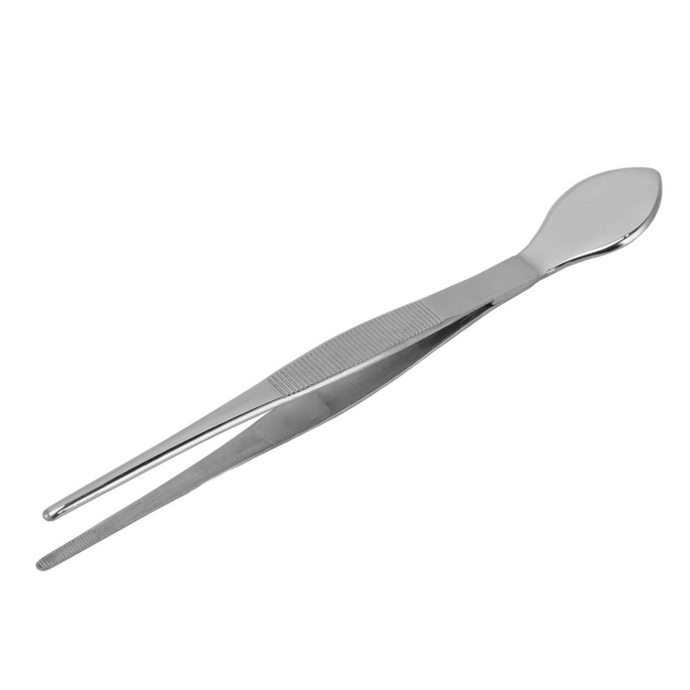 2PCS Silver Bonsai Tweezers Stainless Steel Serrated Tweezers Straight Tweezers Moss Maintenance