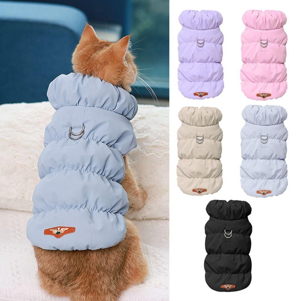 D-ring Vest Dog Winter Clothes Warm Coat Cat Costumes Pet Warm Jacket Chihuahua French Bulldog