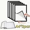 Set of 3 Magnetic Wall Frames - Self-Adhesive, Vertical Photo & Document Display, Matte B/W