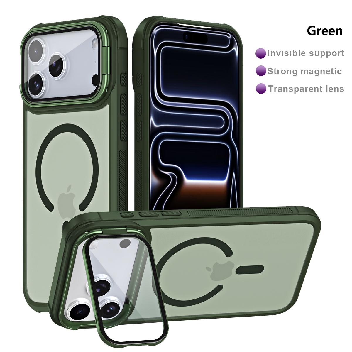 

Magnetic Shockproof Case For iPhone 17 Pro Max Air 16 15 14 13 12 ProMax Concealed bracket Acrylic Lens Protection Cover iPhone 12 Pro