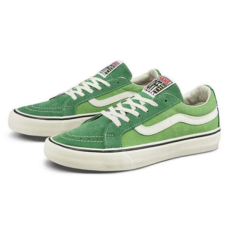 Vans Sk8 Low Reissue Sf Canvas Round Toe Lace-Up Low-Top Skate Shoes Unisex sneaker Grass-Green VN0A4UWI4WS