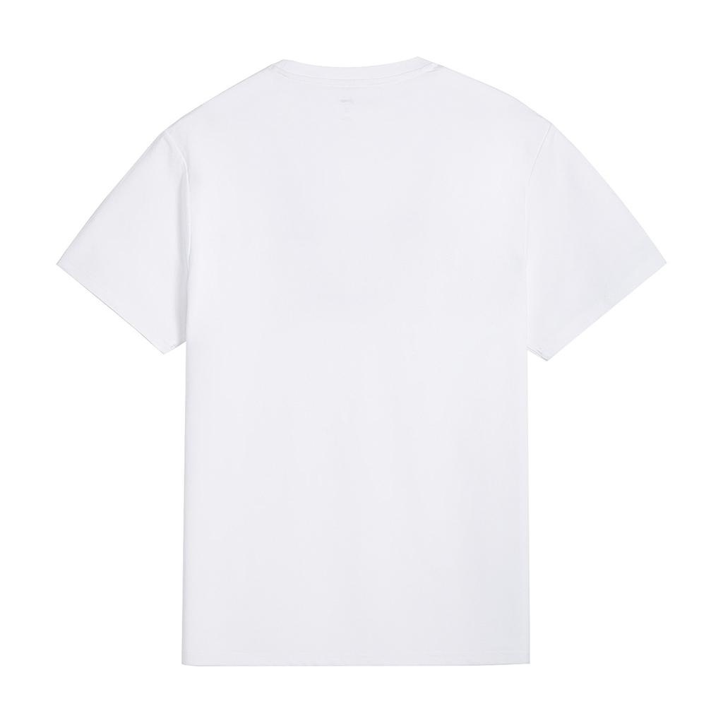 Li-Ning Versatile Loose Fit Cotton Skin-Friendly Comfortable Sports Short Sleeve T-Shirt Men Tops Standard-White AHSW879-2