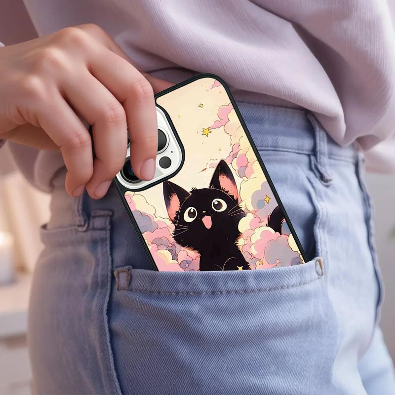 Cartoon Cat Phone Case For iPhone 17 Air 15 16e 14 13 Pro Max Coque 12 11 Pro Max PLUS Cover