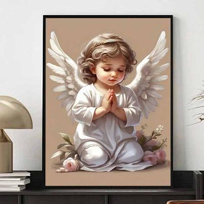Nuovo Arrivo 5D Fai da Te Pittura Diamante Cerchio Completo "Angelo" Ricamo Punto Croce Decorazione Casa Regalo