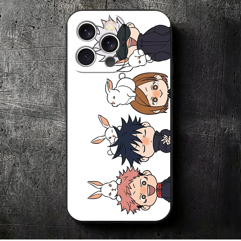 Cartoon Cute JUJUSU Anime Soft Phone Case for iPhone 16 16E 17 Air 15 Pro Max 14 Plus 13 Mini 11 12 7 Black Cover Back Shell