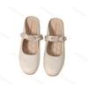 Fashion Fashion Concise Mary Jane Single Shoes Women's Summer 2025 New Slip on Comfortable Half Slippers Inner Height Increasing Sandals