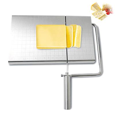 Affettaformaggio con Filo - Tagliaformaggio a Blocco Regolabile in Acciaio Inossidabile, Kit Affettaformaggio con Filo Robusto