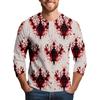 Men's Halloween Print Raglan Dralan Three-quarter Sleeve Casual Top