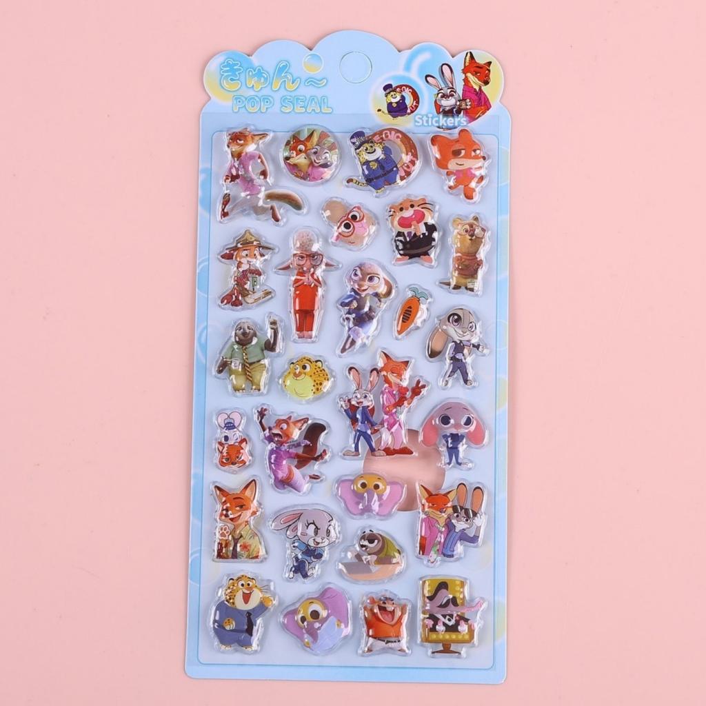 Stickers 3D Crazy Zootopia 2 3D Hollow Embossed Sticker Decorate Water Bottles Notebooks Making Cards Decor Gifts