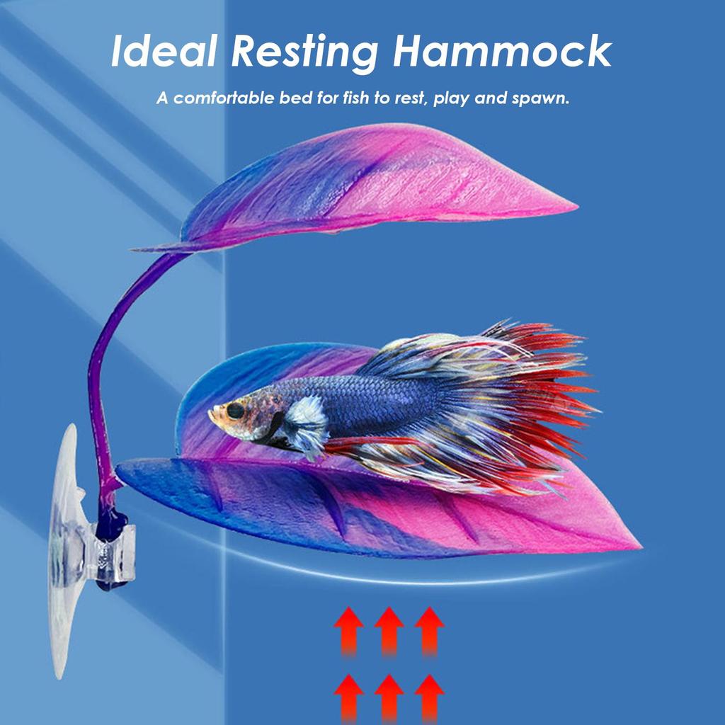 Aquarium bucket fish leaf with suction cup simulation water grass decoration leaves artificial lightweight fish leaf hammock