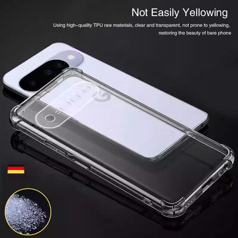 Soft Silicone Case for Google Pixel 10 Pro/10 Pro XL 5G Airbag TPU Transparent Protective Phone Cover Slim Fit Shockproof Design