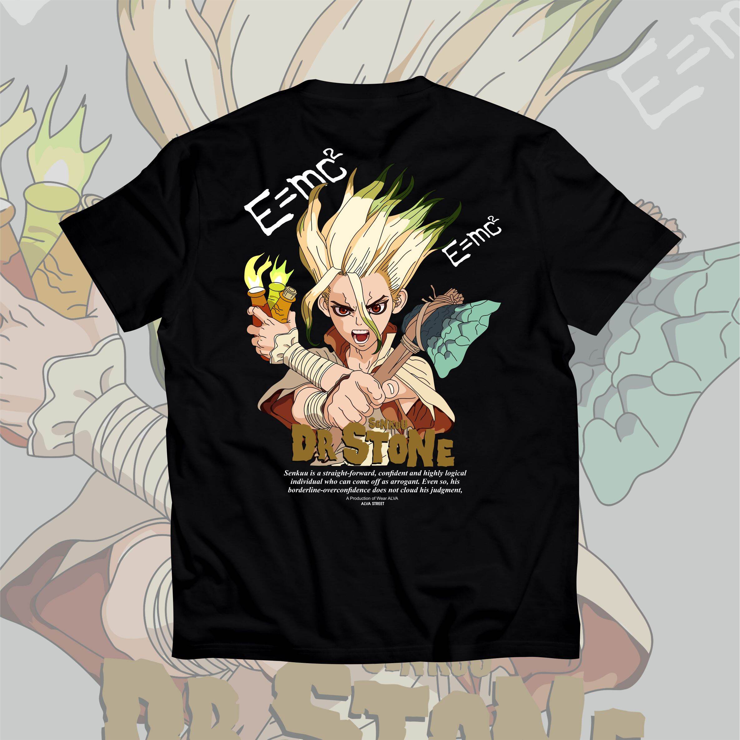 Dr Stone Senkuu 001 Baju Anime Tshirt Jepang Kaos Wibu Distro Unisex Streetwear Oversize Dewasa S