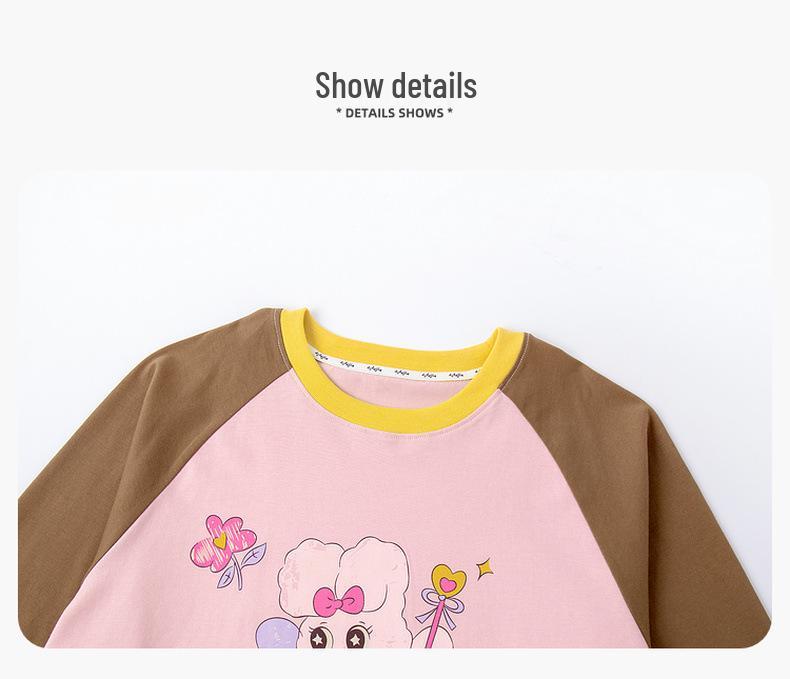 Dudu Family Spring Kids' Cartoon T-Shirt, 100% Pure Cotton, Soft & Skin-friendly, Ideal for Back to School.