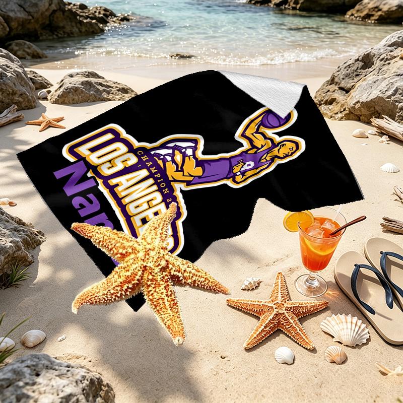 Custom Name Personalized basketball team Print Beach Towel, for Trip Camping Beach Party Home Decor, Birthday Gift for Family & Friends