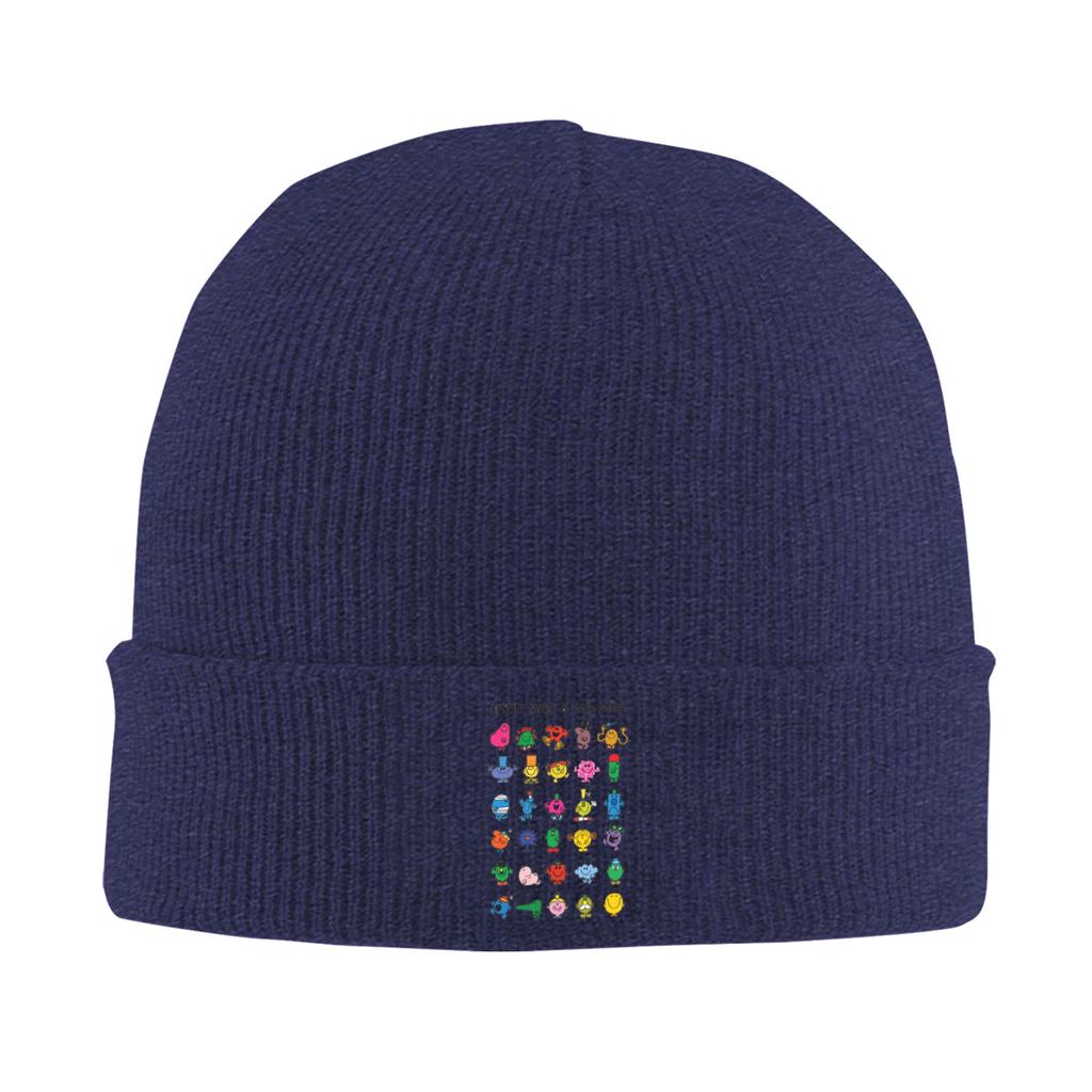 Little Miss and Mr men Warm Knitted Cap Winter Knit Bonnet Hat Skullies Beanies Hip Hop Caps for Unisex