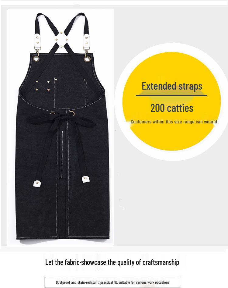 Thickened Canvas All-Cotton Apron for Cooking, Gardening, and Nail Art