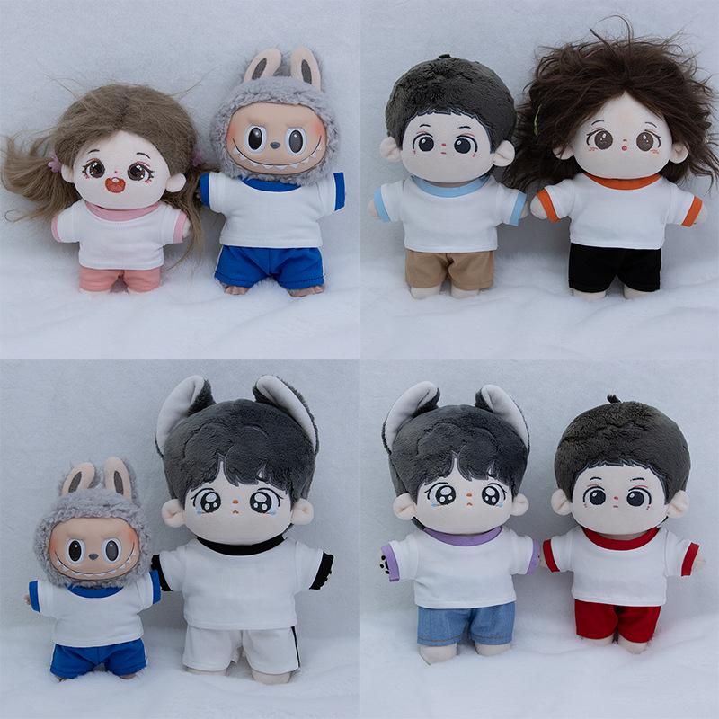 Versatile Color Block T-shirt for 10-20cm Cotton Doll Plush Toys