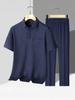 Summer Tang Suit: Lightweight Hanfu for Middle-Aged and Elderly Men - Ice Silk Short Sleeve Set