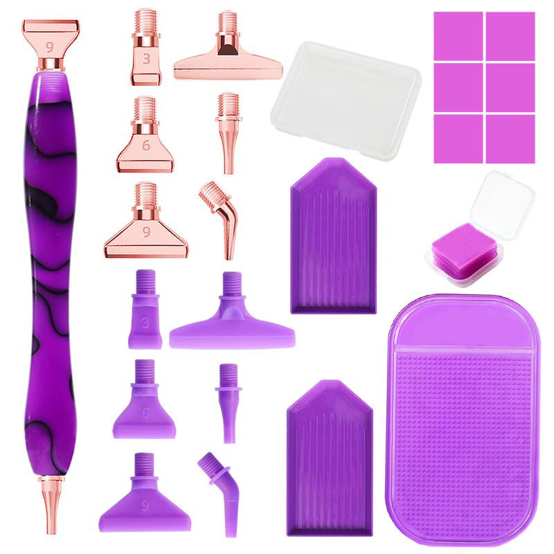 Deluxe Metal Screw Point Diamond Pen Set - Multifunctional DIY 5D Painting Tools for Crafting, Nail Art -Ergonomic Design