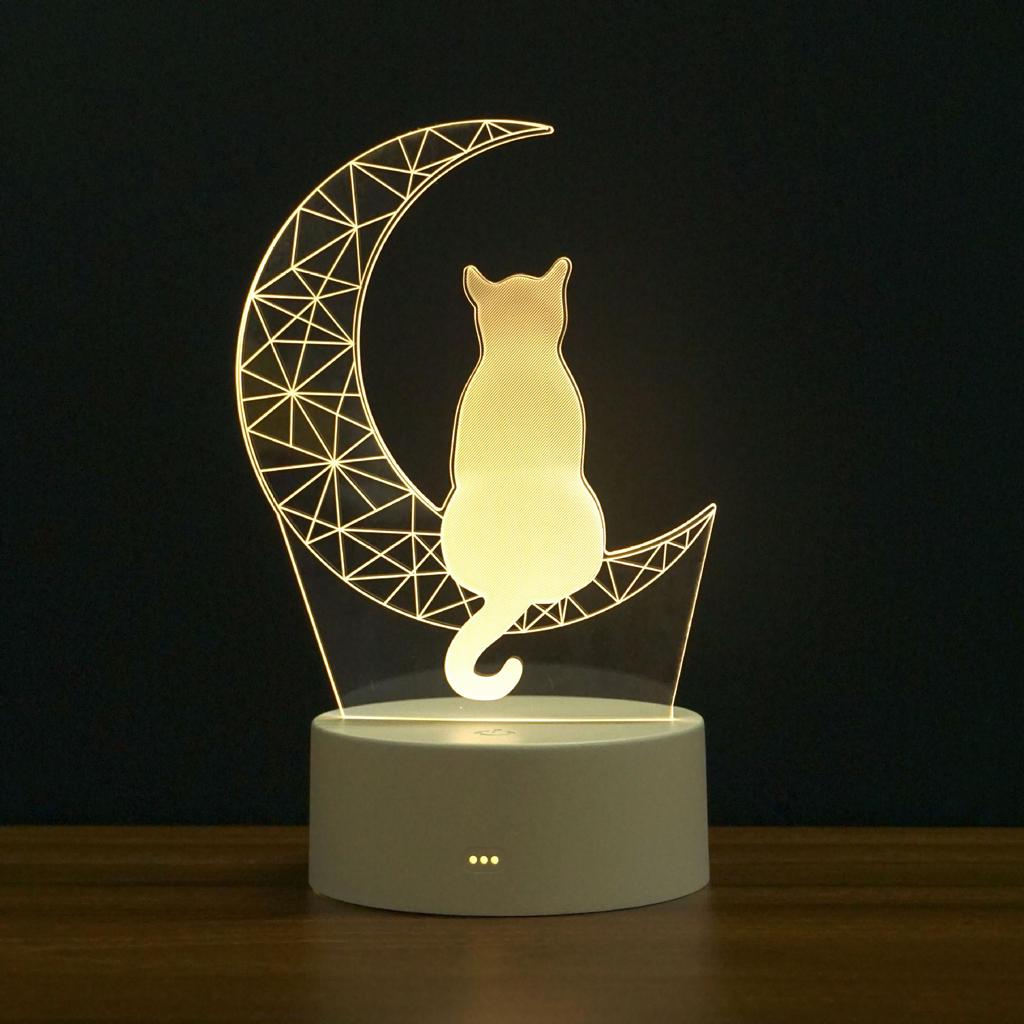 3D LED Night Light: USB Bedside Lamp & Luxury Commemorative Gift