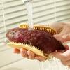 Cleaning Brush Food Grade Silicone Soft Bristles Multi-purpose Fruit Scrubber with Scraper Hanging Hole Easy Cleaning Kitchen Tool