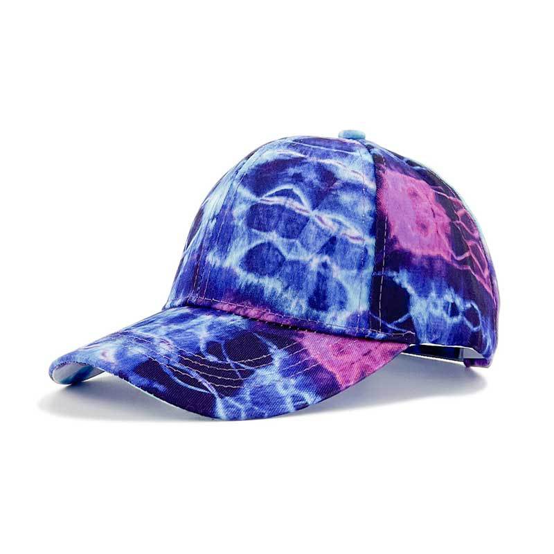 Dye Print Tie Baseball Cap Hip Hop Color Block Graffiti Visor Hat Sun Protection