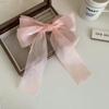 Balletcore Bow Spring Clip Ribbon Mesh Bow Hairpin Cute Balletcore Hair Clip  Girl