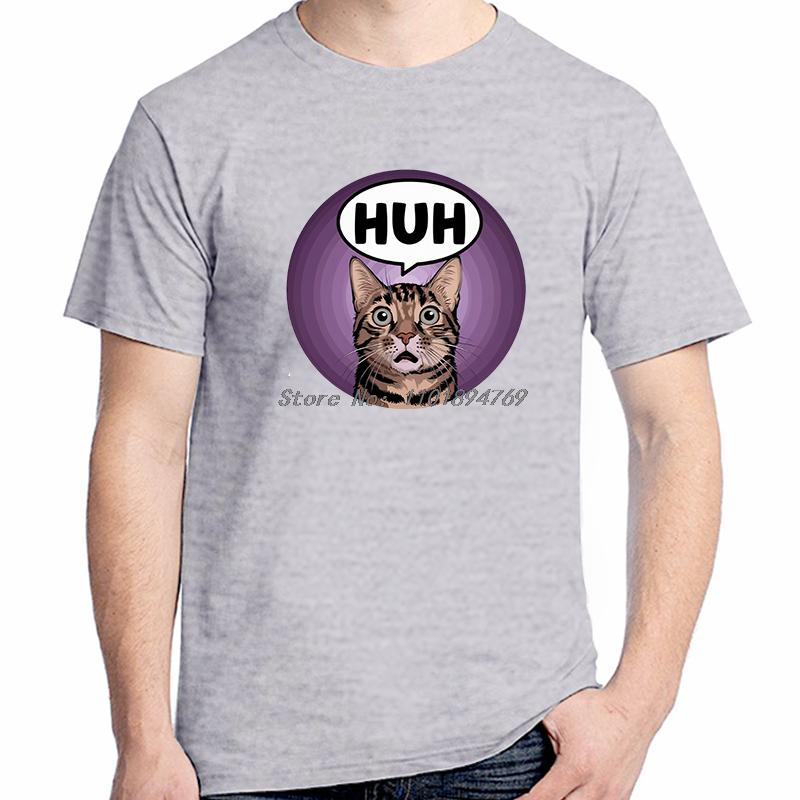 Huh Cat Meme Funny Graphic T Shirts Fashion Tees Tops Cotton New Shirts And Tshirts Unisex Summer Streetwear Print T Shirt