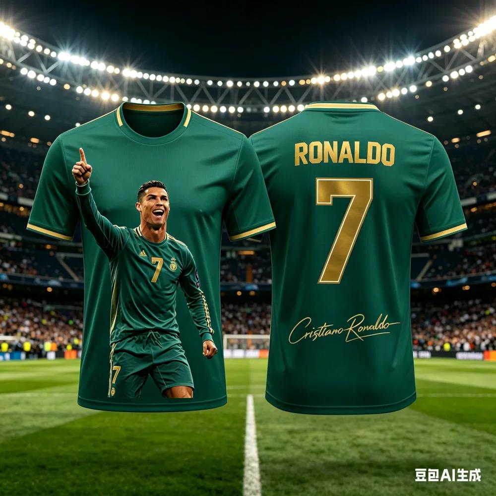 All Season Kids & Adults Ronaldo #7 Fan Football Jersey Polyester Breathable Comfortable Sports World Cup Top