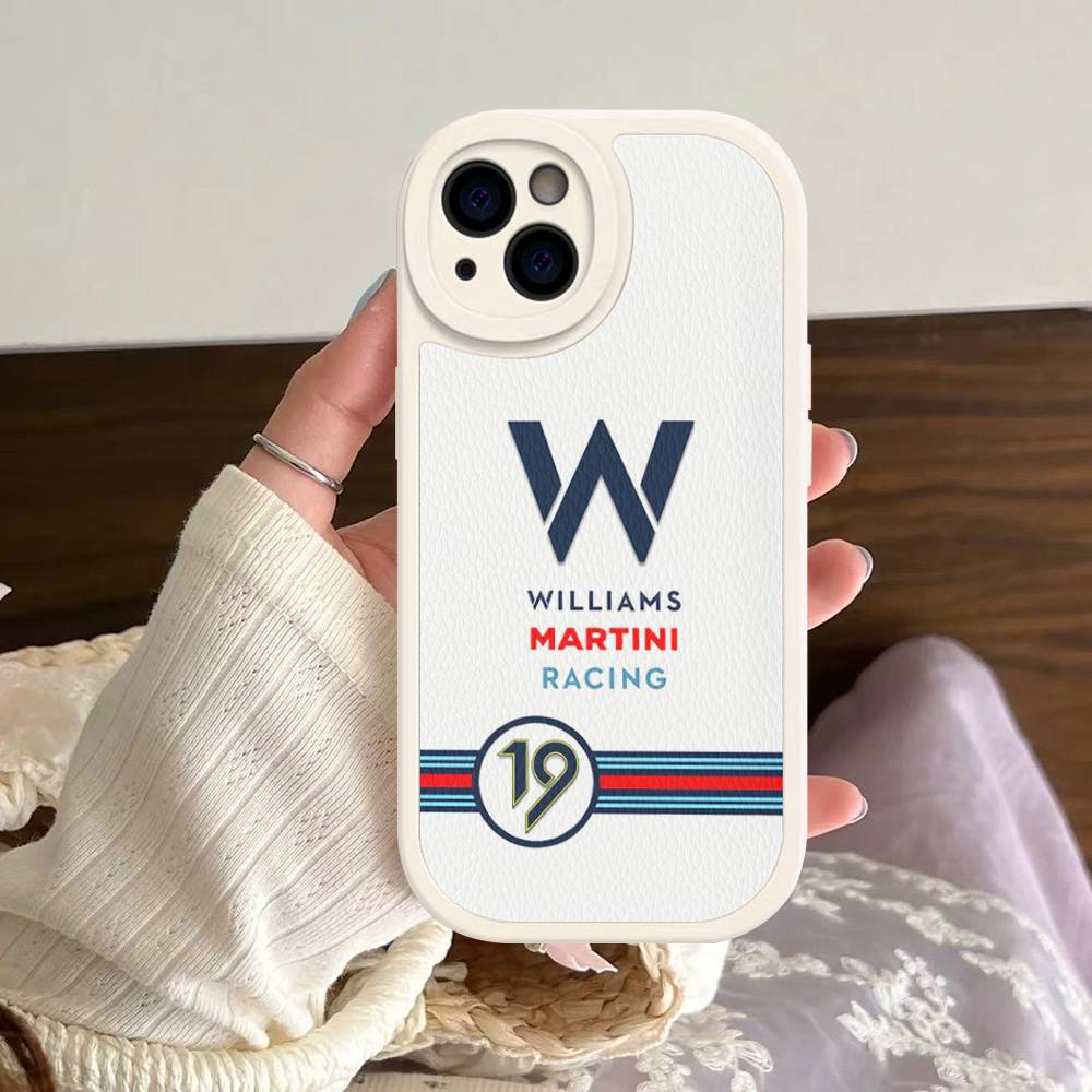 M-Martini Racing Horizontal Stripe For IPhone 16 15 14 13 12 11 Pro Max Plus Shockproof Leather Soft Phone Cover