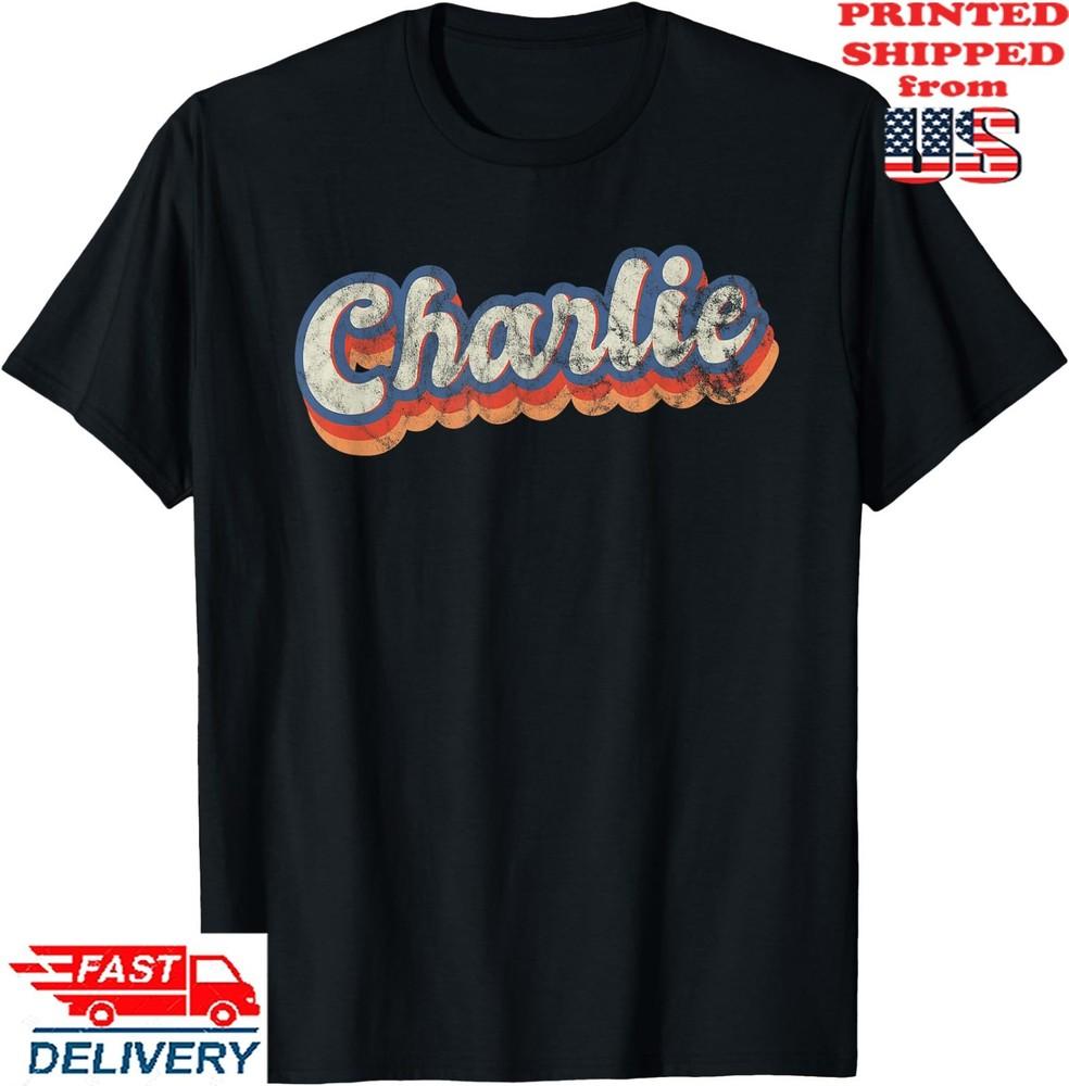 Charlie Personalized Name Shirt Custom Lettering 70 s T-Shirt, Unisex Tee Unisex T-Shirt L