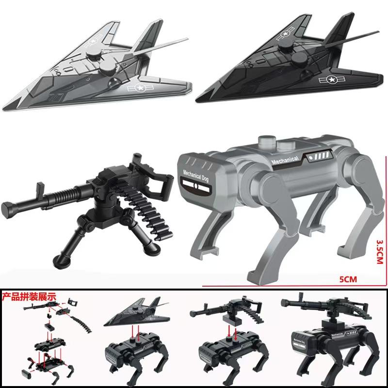 Wojskowy Dron Stealth Bioniczny Pies Robot Broń Klocki Model Lalka Zabawka