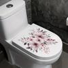 Pink Floral Toilet Wall Sticker Self-Adhesive Waterproof Removable Bathroom Cute Home Decor Art