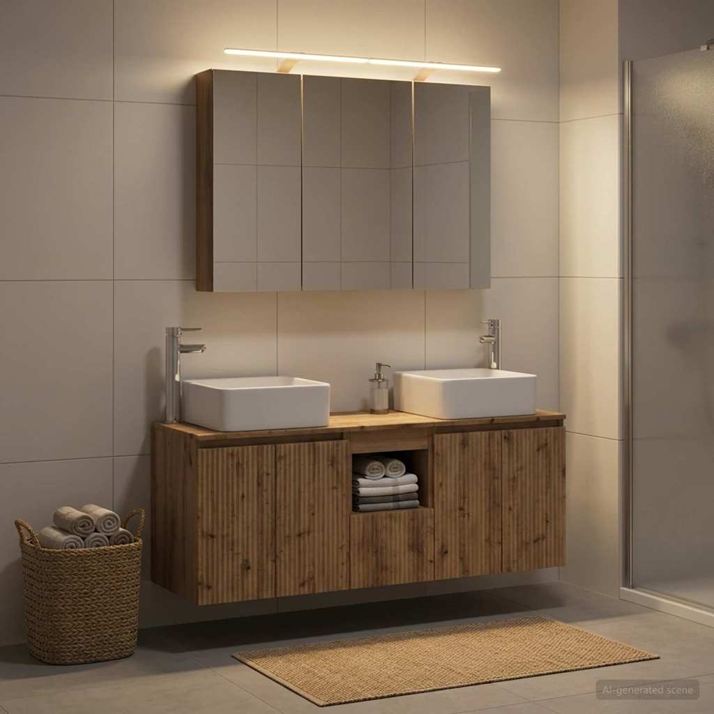Bathroom Cabinet Set 4 pcs Artisan Oak 100 x 14.5 x 70 cm