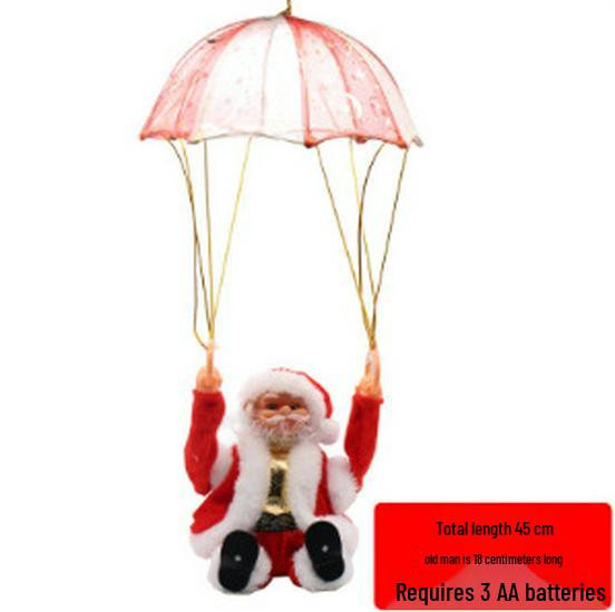 Santa Claus Climbing Chimney Electric Toy with Beads and Shaking Boot, Single/Double Ladder.
