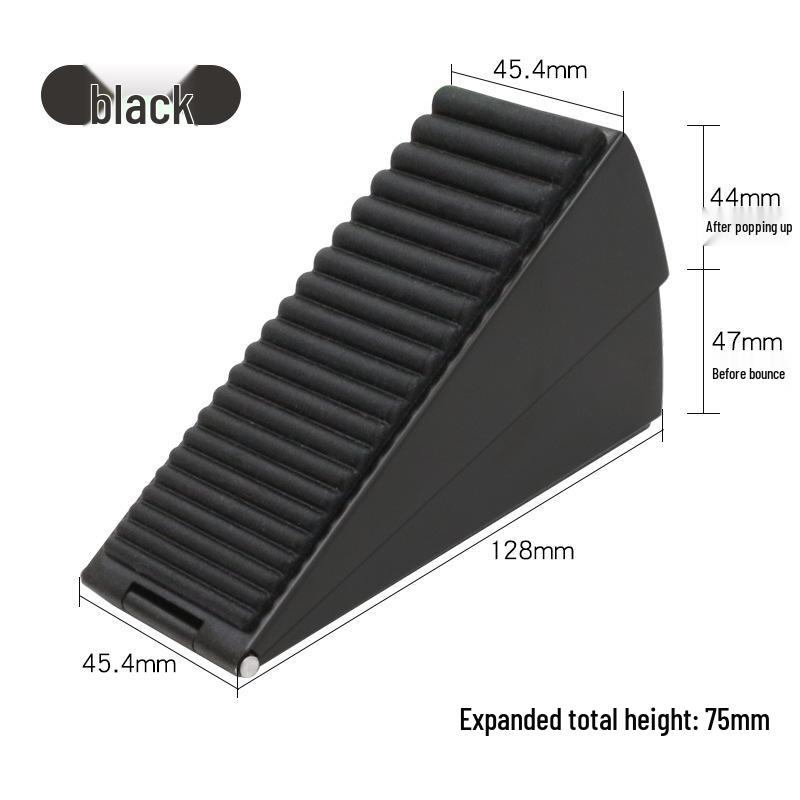 Spring-loaded Anti-collision Door Stopper & Holder with Windproof Wedge