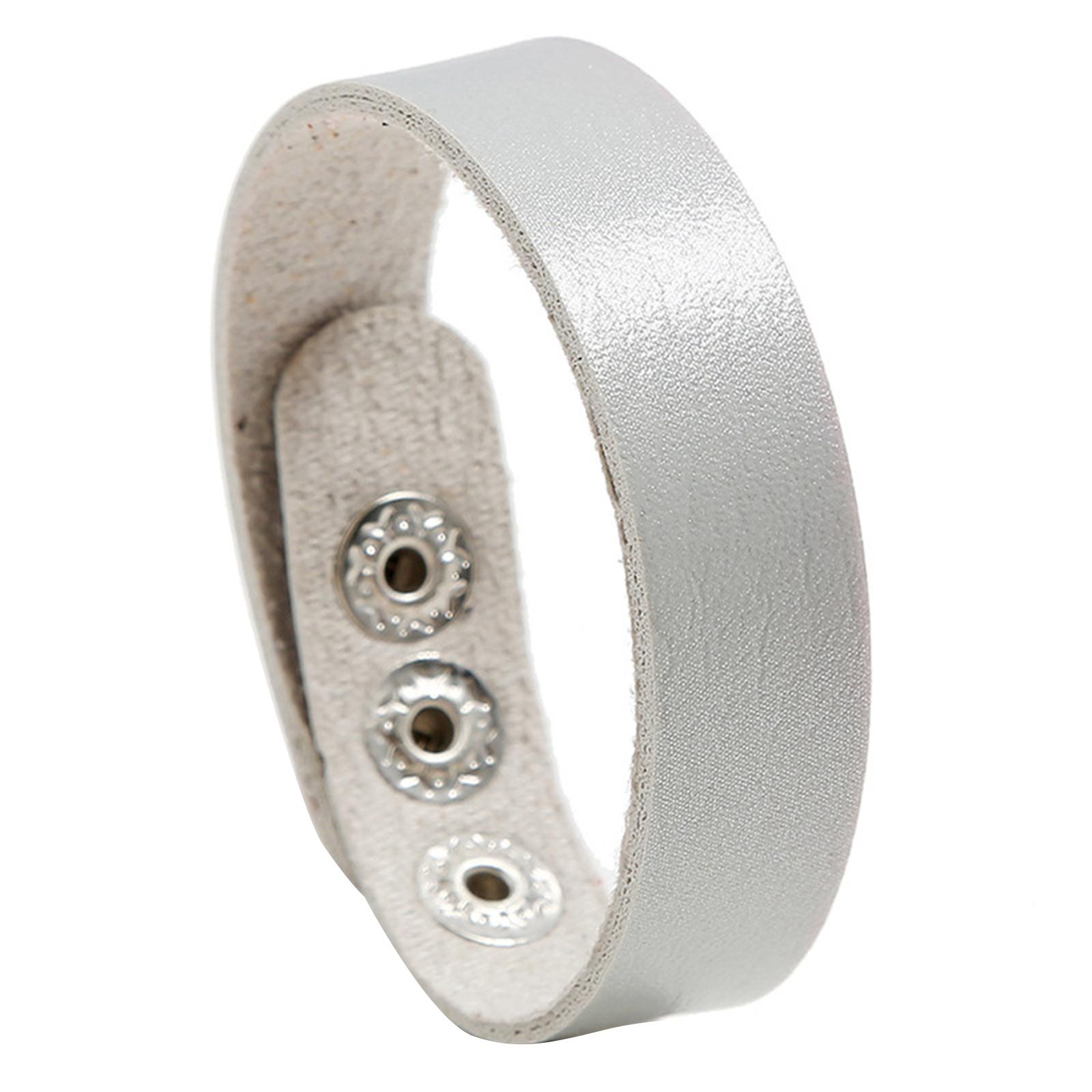 

Регулируемый кожаный браслет со скользящей застежкой, подходит для запястья 14-22 см, элегантный ПУ материал, модный унисекс ювелирный аксессуар серый