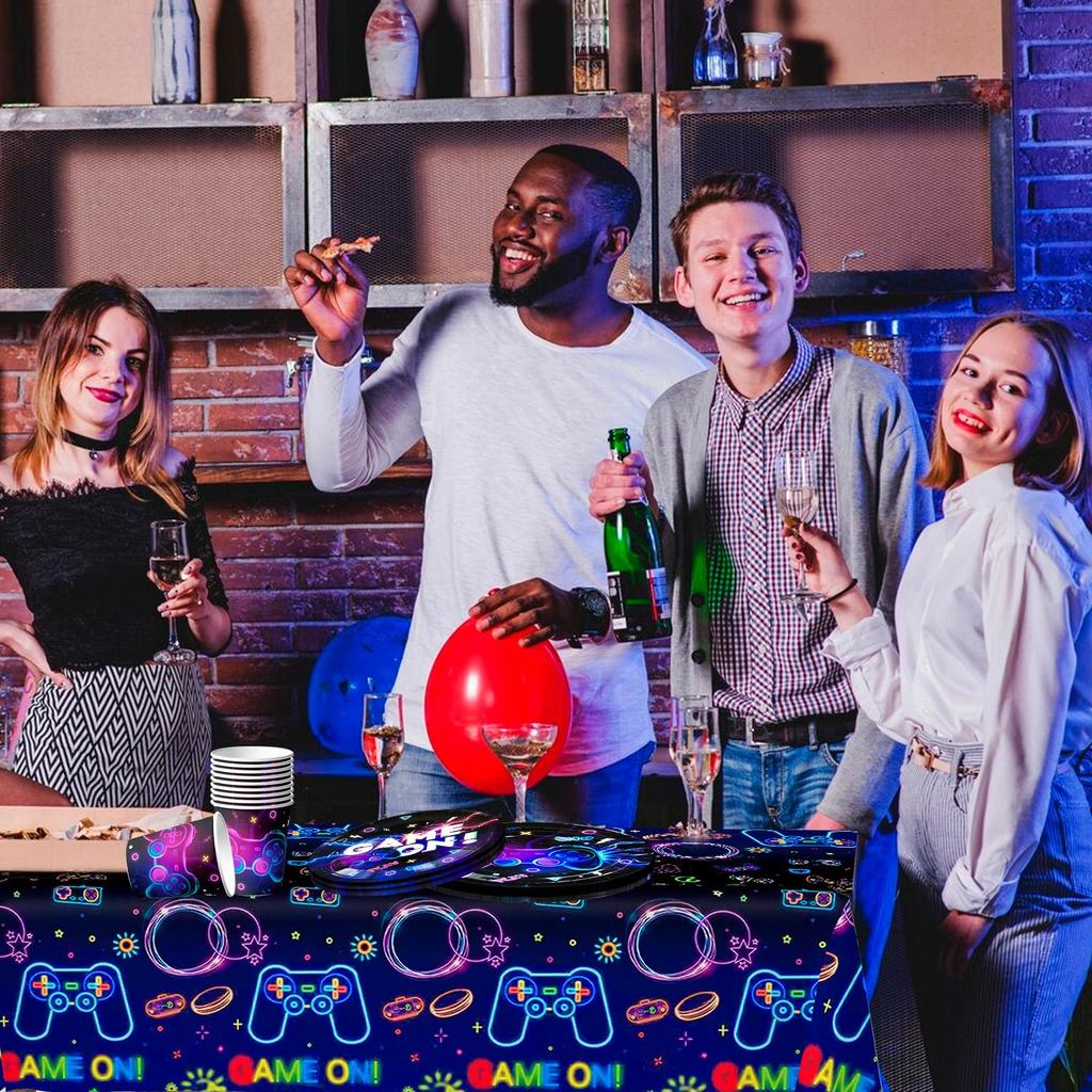 Decorațiuni de Ziua de Naștere Joc Video VeselăSet Veselă Petrecere Ziua de Naștere Game On Pahare Farfurii Față de Masă etc Veselă de Petrecere Joc Strălucitoare