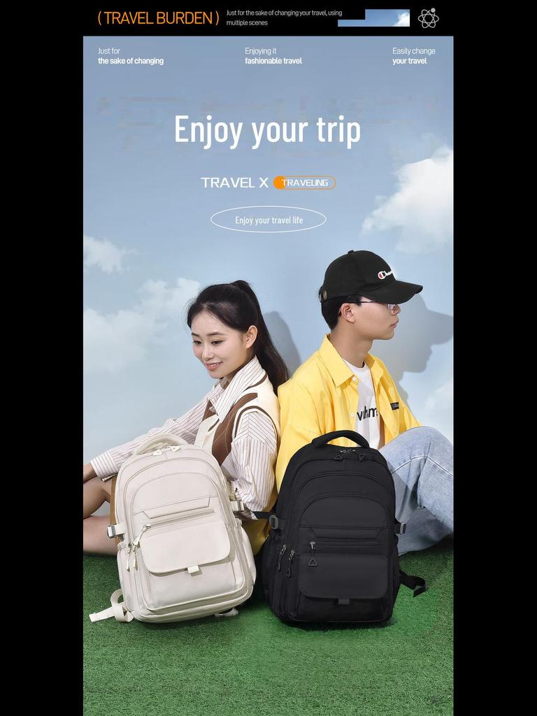 Vielseitiger Rucksack in einfarbiger Farbe: Große Kapazität, Unisex, lässige Schul- oder Geschenktasche