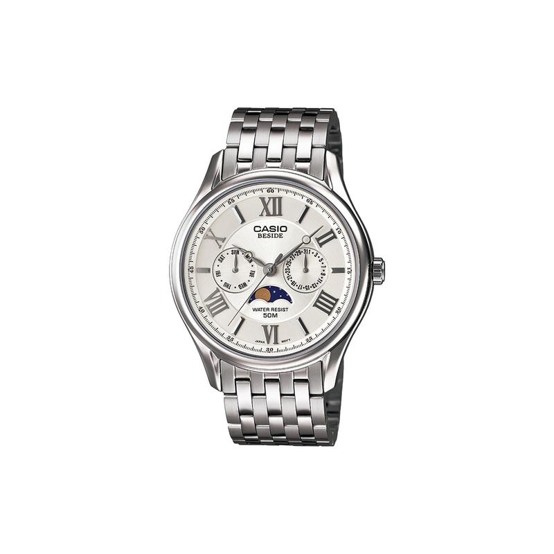 

Casio STANDARD series, waterproof and shockproof, accurate time, quartz movement, stainless steel strap, Japanese and Korean watch, BEM-312D-7AVPF серебряный