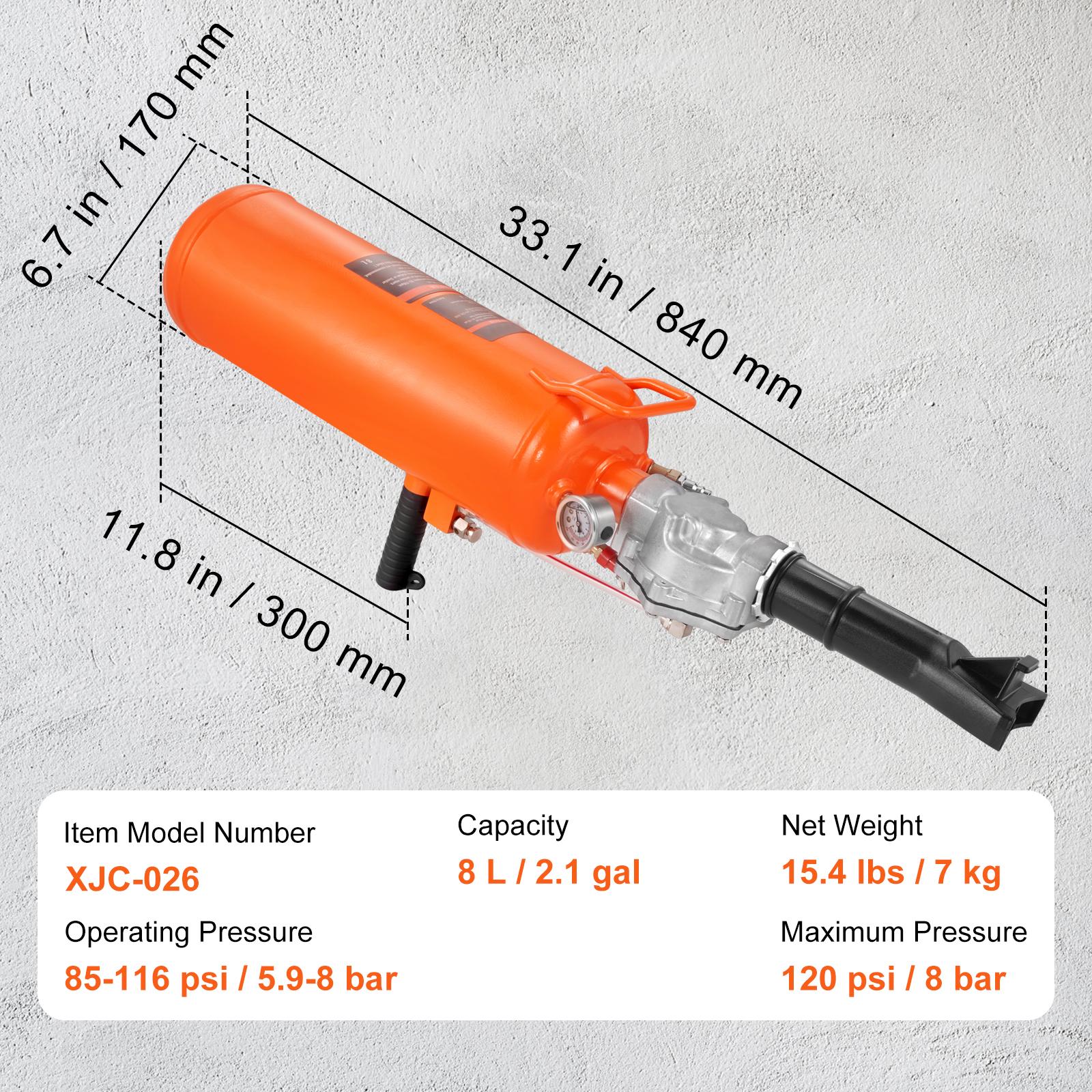 

SucceBuy Пневматический инструмент для посадки борта шины 8 л/9 л, ручной и портативный инструмент для накачивания шин для грузовиков, квадроциклов, автомобилей, тракторов