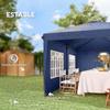 Foldable Marquee 6x3 m Pop-up with 4 Removable Sides Garden Gazebo with 2 Windows and Transport Bag Blue
