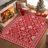 Christmas Winter Snowflake Red Area Rug Bedroom Carpet Non-Slip Rug Washable Durable Carpet for Living Room Bathroom Floor Mat
