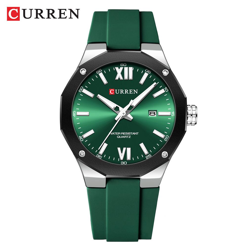 Curren 8465 Men s Casual Rubber Strap Calendar Watch