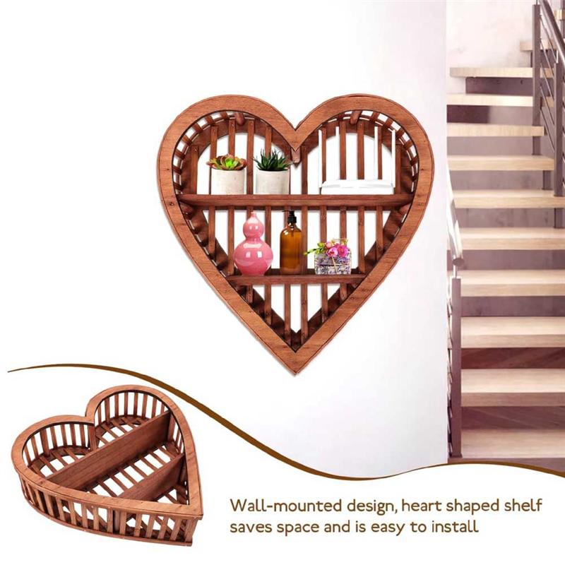 M-Modern-Home Decor Display Shelf Wall Mounted Heart Shelf Wall Shelf Display Shelves Heart Shaped Shelf